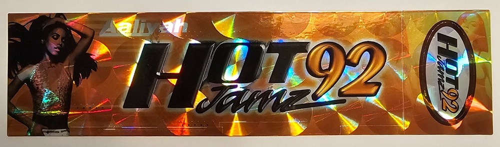 Aaliyah KHHT Hot 92 Jamz LA Los Angeles Old School Bumper Sticker-image