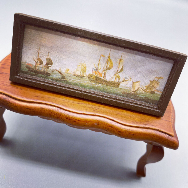 1:12TH Scale Dolls House Miniature Sail Ship Mural Living Room Decor Accessories