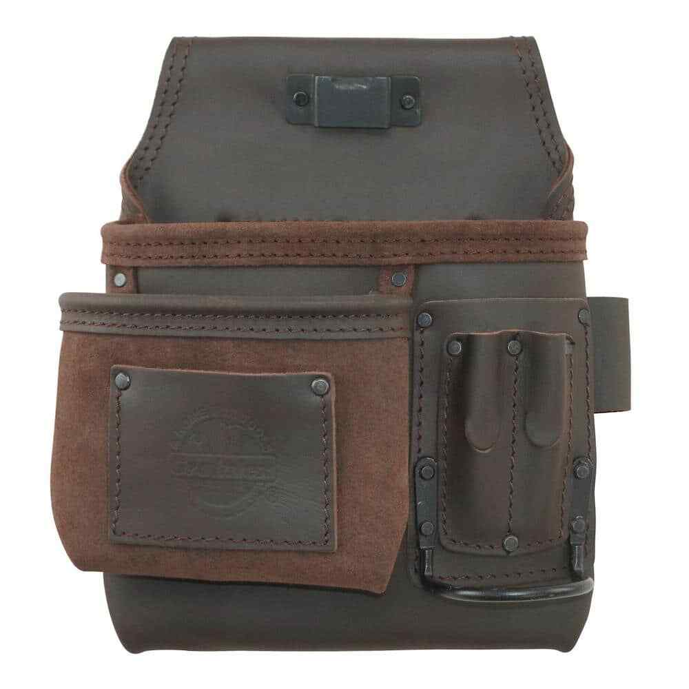 Left-Handed 5-Pocket Oil-Tanned Leather Tool Pouch