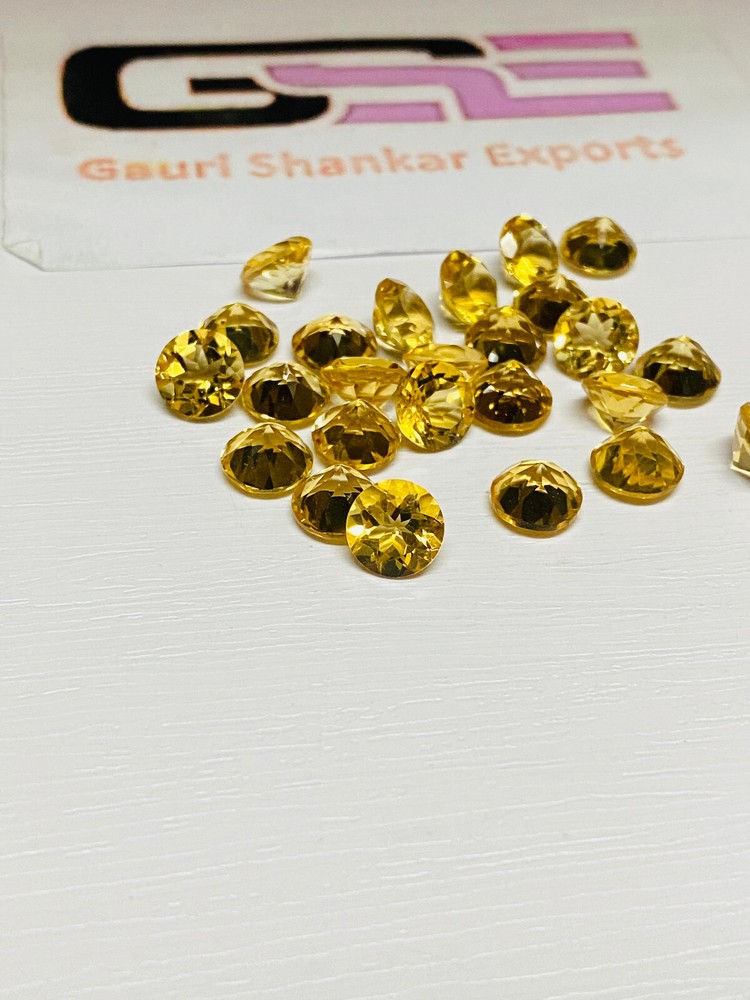 Citrine Faceted Round Cut Loose Gemstone Natural 4x4MM 3 Pcs Lot DG5