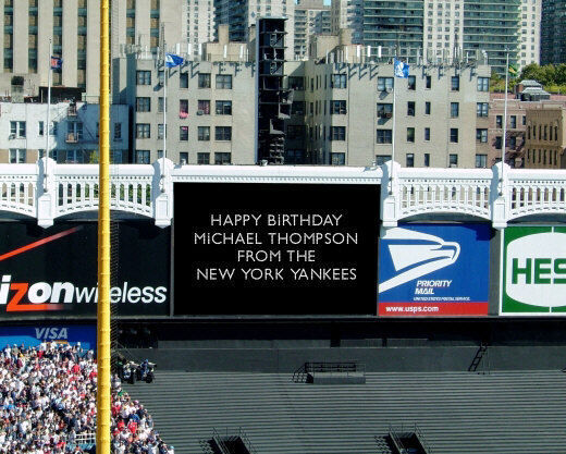 Custom Old Yankee Stadium Scoreboard 8x10 Personalized Celebrity Photo