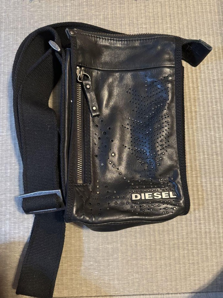 Diesel Shoulder Bag Material Leather Color Black Men’s Bag Used