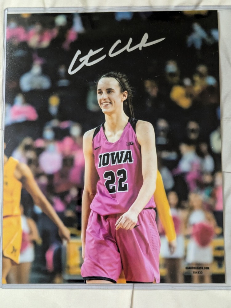 Caitlin Clark IOWA Basketball #22 PINK JERSEY 8 x 10  Signed Photo