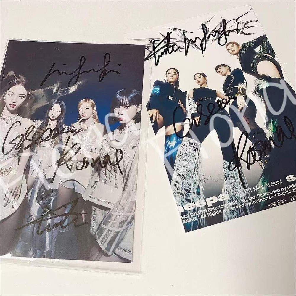 KPOP AESPA Group Photo Signed Publicity Photos Collection PhotoCard NINGNING