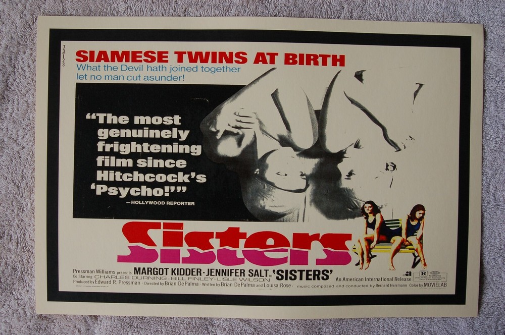 Vintage Sisters Horror Movie Lobby Card Poster Starring Margot Kidder Jennifer Salt