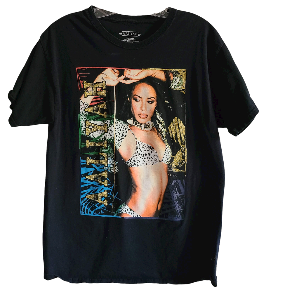 AALIYAH R&B Music Short Sleeve Graphic Band Tee Women's Size Small-image