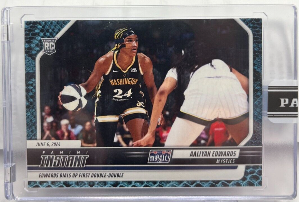 Aaliyah Edwards 2024-25 Panini Instant WNBA #52 Blue Viper Parallel Rookie Card 1/1 Limited Edition-image