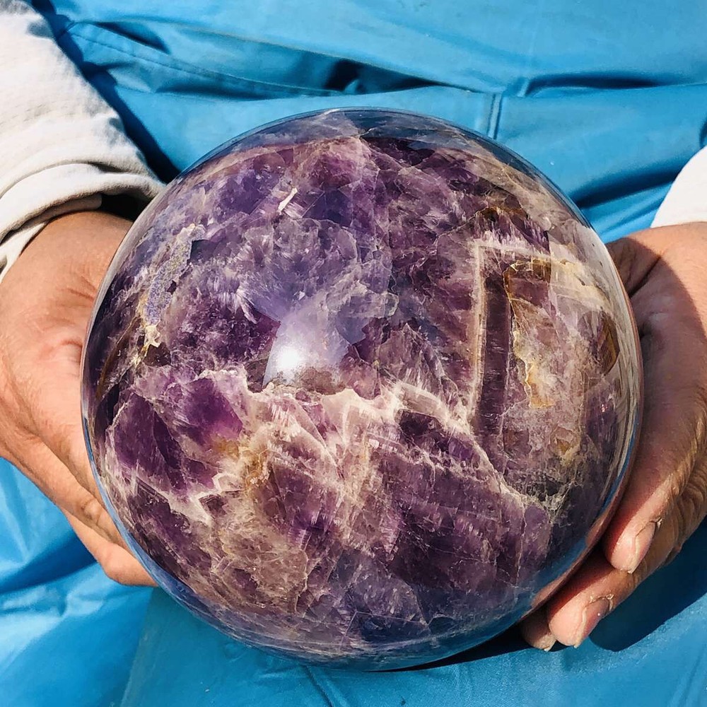 2790G Natural Beautiful Dream Amethyst Quartz Crystal Sphere Ball Healing 294