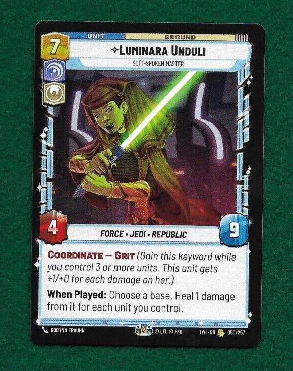 STAR WARS UNLIMITED LUMINARA UNDULI #50 TWILIGHT OF THE REPUBLIC RARE