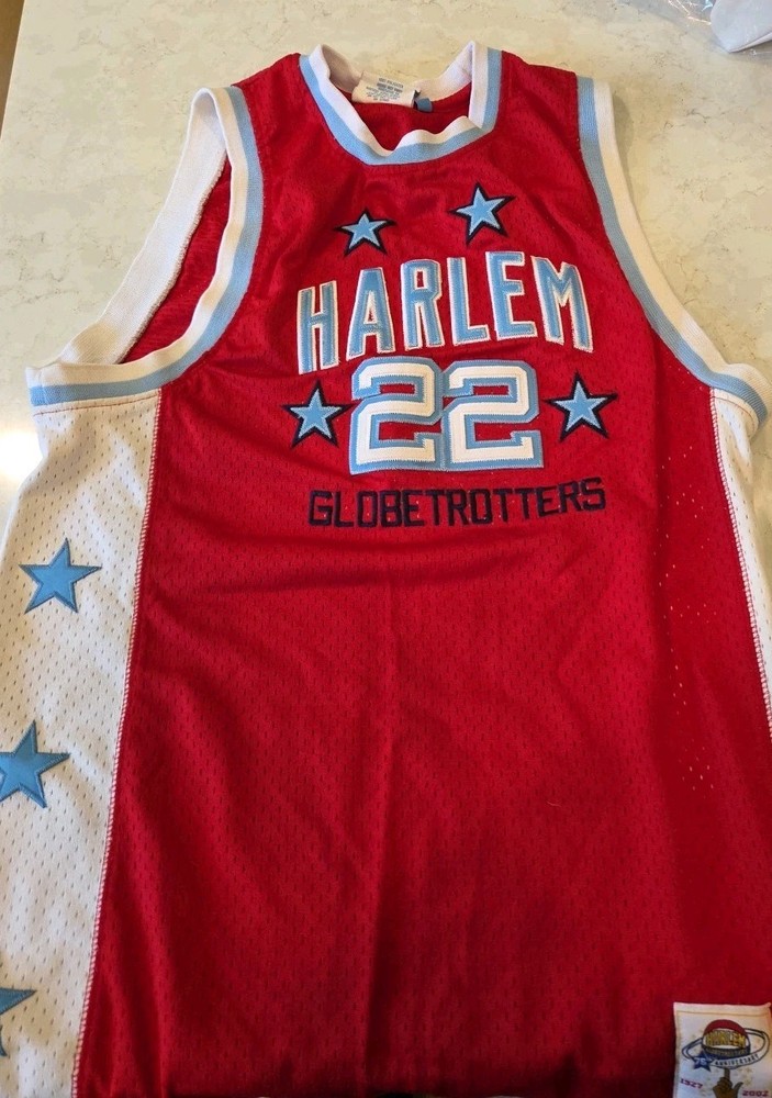 2002 Harlem Globetrotters 75th Anniversary Curly Neal #22 Platinum Fubu Medium