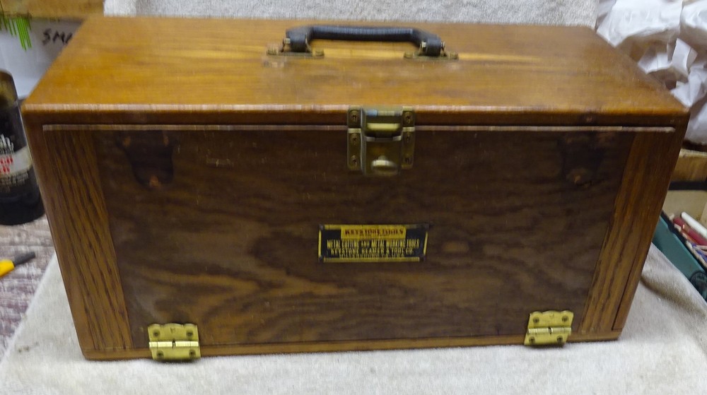 * Vintage - KEYSTONE TOOLS - OAK Machinists CHEST or ? - VERY Unique a MUST C !!