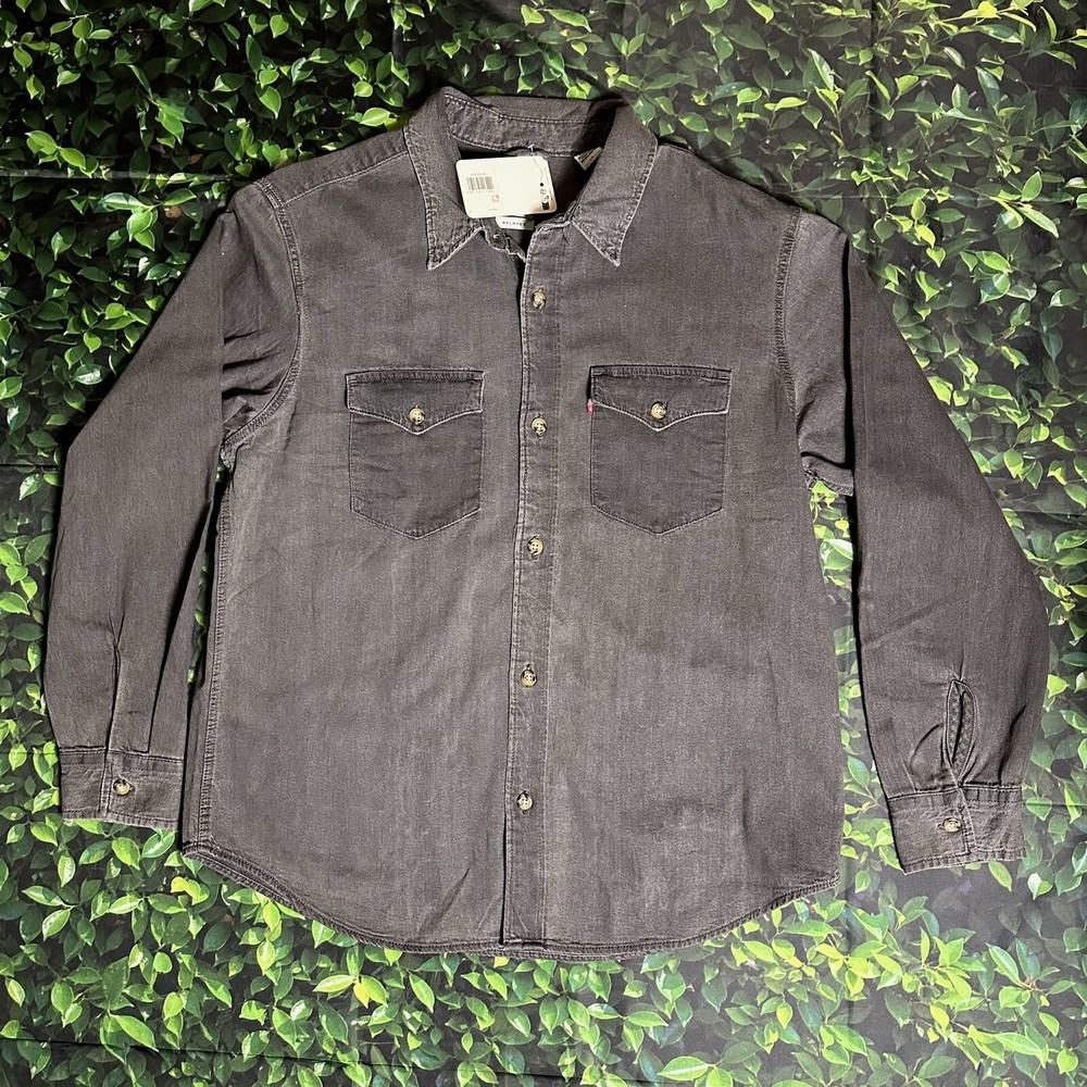 NWT Levi's Men's Relaxed Fit Western Shirt A19190016 L Black Worn In