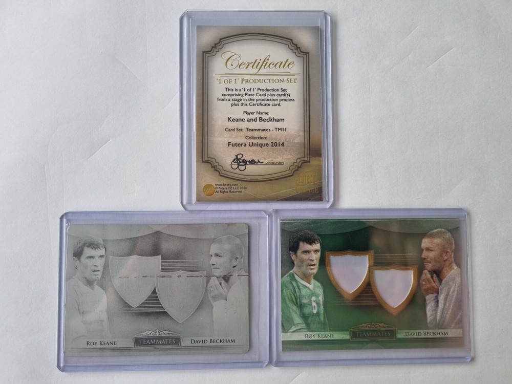 David Beckham & Roy Keane Futera 2014 Jersey Printing Plate Booklet  1/1!!!