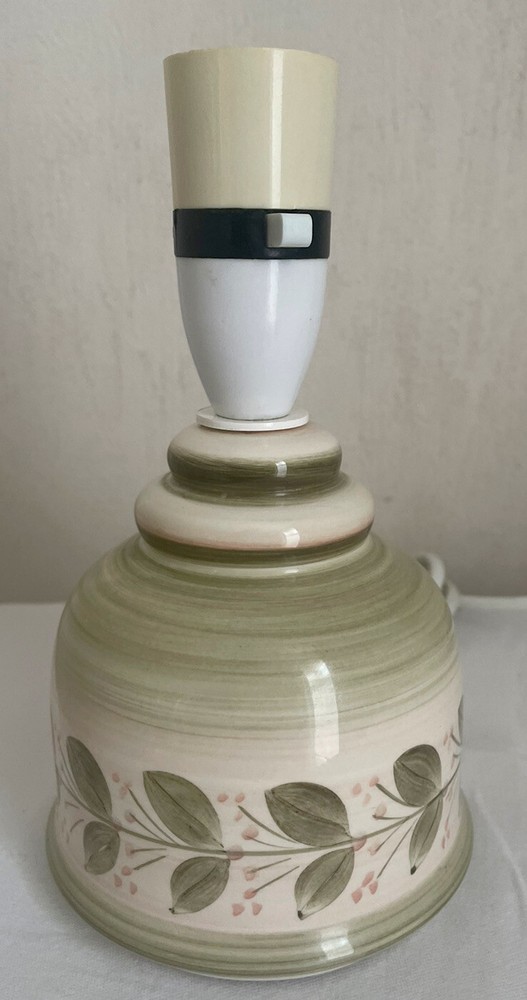 Vintage Jersey Pottery Mid Century Small Ceramic Lamp Base Stylised Leaf Pattern