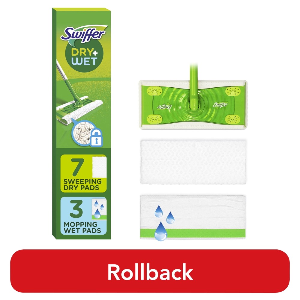 Swiffer Sweep + Mop, Broom and Mop Replacement, Fresh Scent, Cleaning Kit