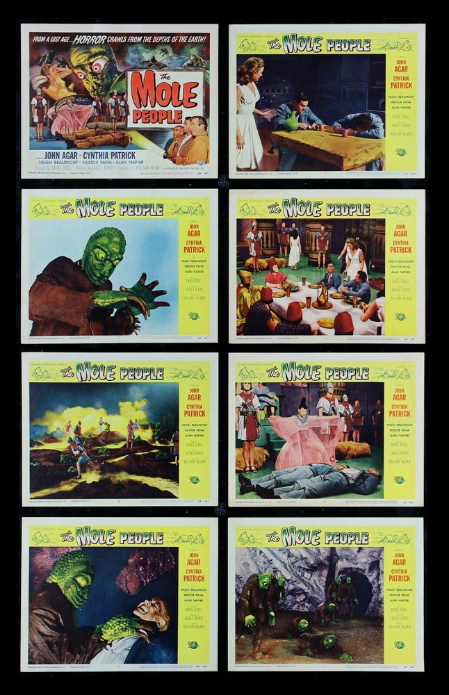 THE MOLE PEOPLE ✯ MOVIE POSTER ORIGINAL MONSTER HORROR LOBBY CARD SET 1956 RARE