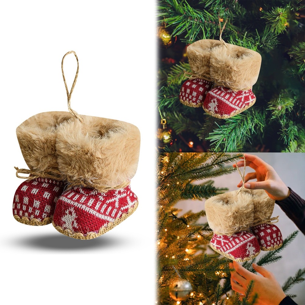 Red Little Boots Christmas Decorations Tree Hanging Xmas Decorate Ornaments Gift