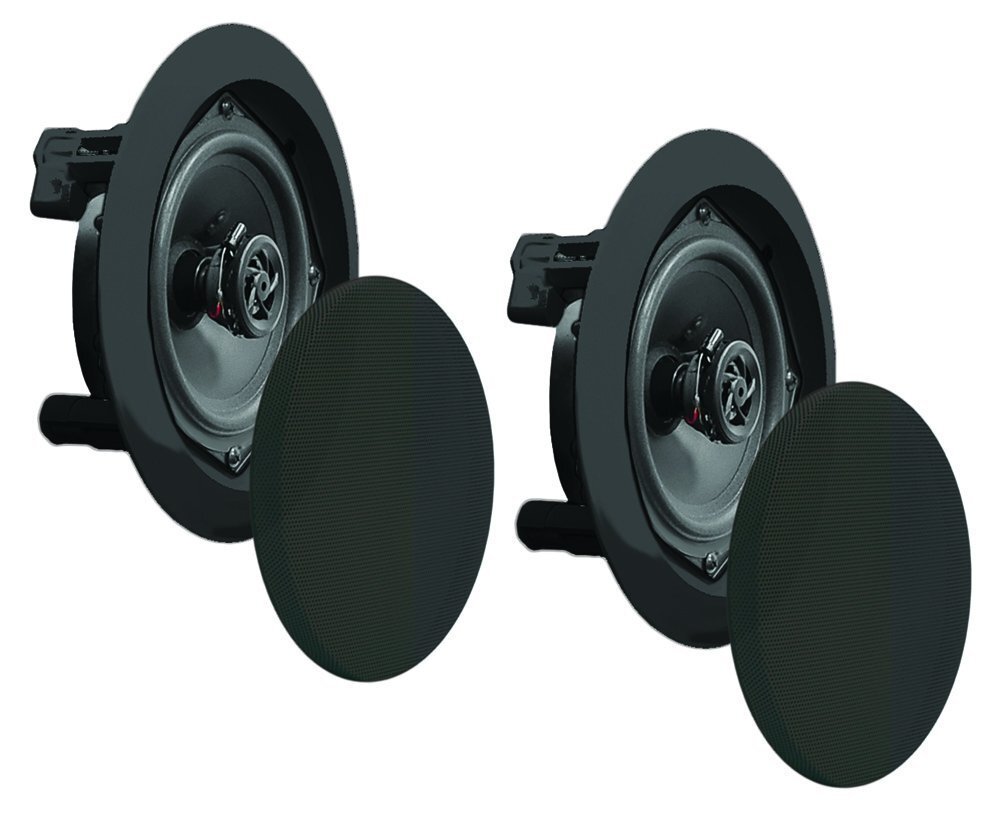 Pyle PDIC51RDBK Pair 5.25'' Two-Way In-Ceiling Speakers System 150 Watt /Black
