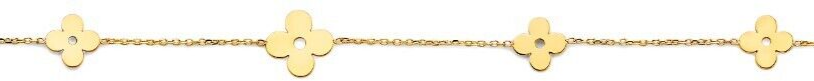 NEW 14K YELLOW GOLD LIGHT FLOWER ANKLET (9+1)