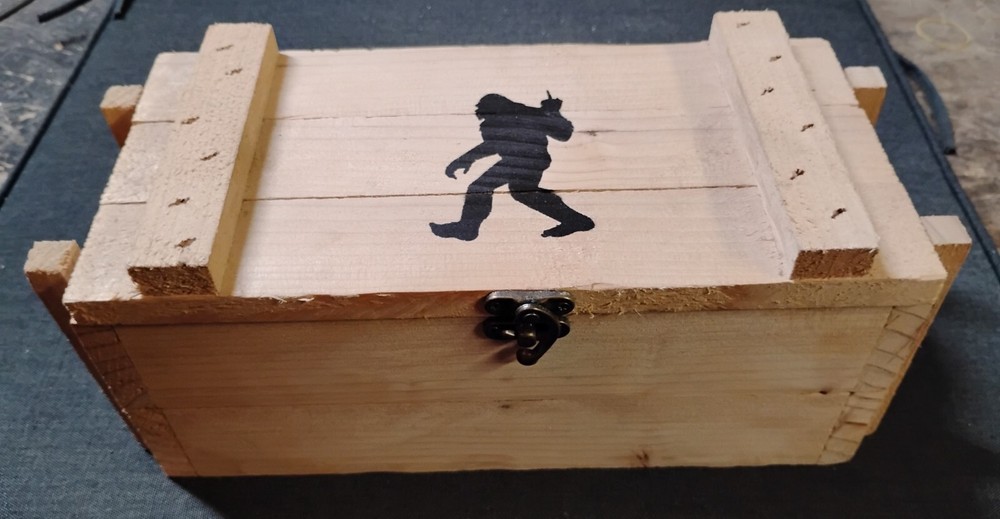 Bigfoot Sasquatch Yeti Wood Ammo Box 10in x 5in x 5in Handmade