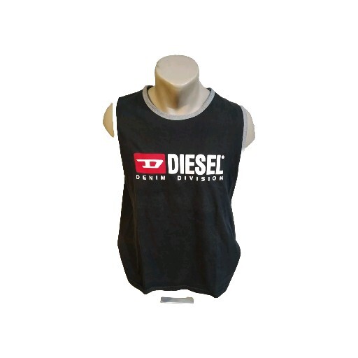 Diesel men's  t-shirt  black multi color size L