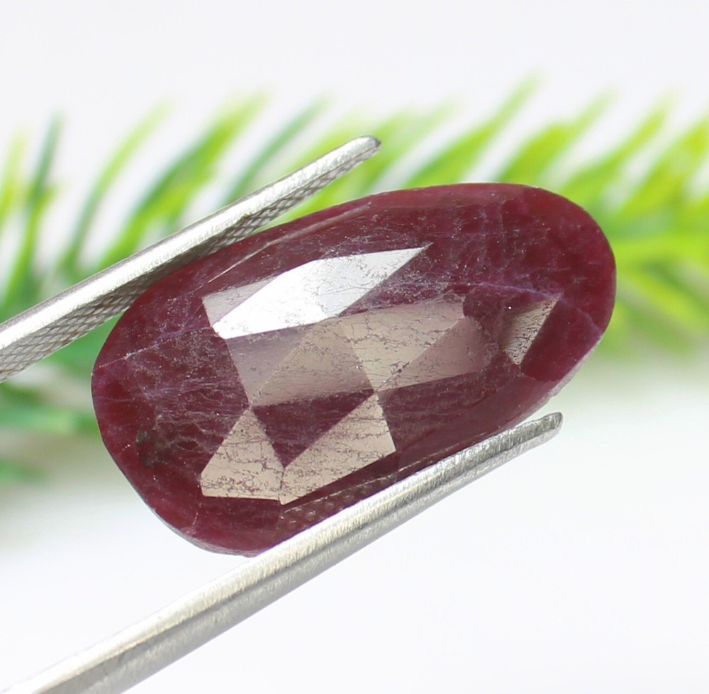 Beautiful Pink Ruby Rose Cut Faceted Loose Gemstone Fancy Shape 21x12x4 MM