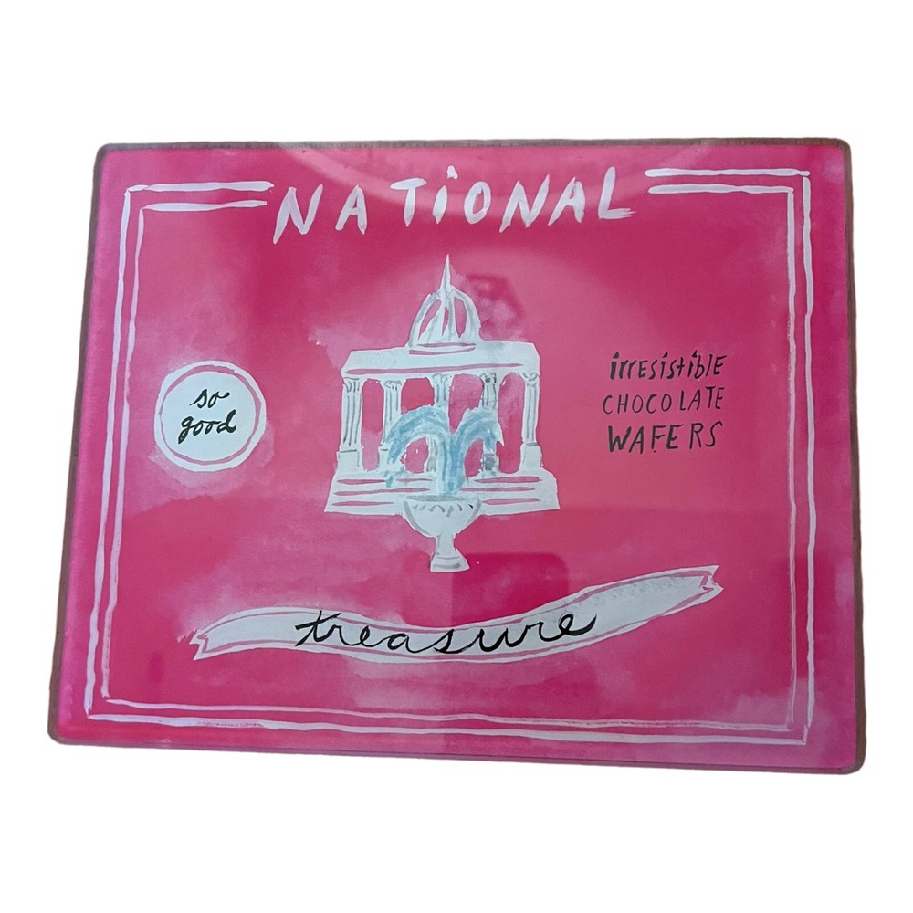 Kate Spade Lenox Glass Cutting Board National Treasure Pink Home Decor 8 x 10