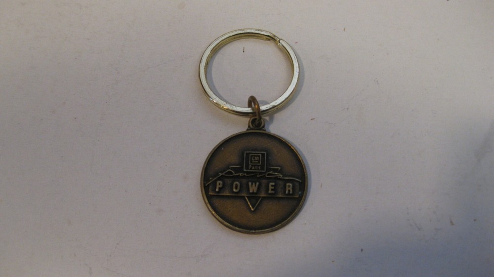 Vintage Advertising Brass Keychain GM Power Parts General Motors