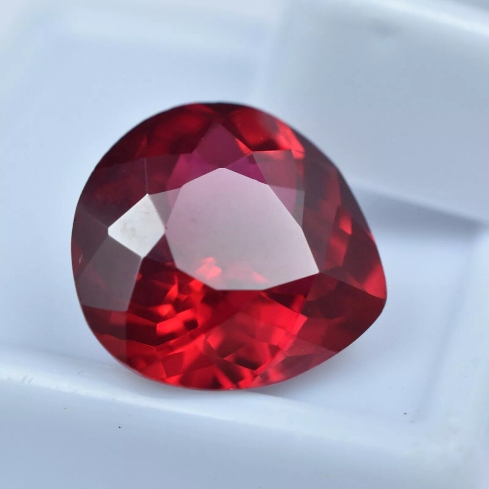 Flawless Mozambique Red Ruby 8-10 Ct Natural Pear Loose Certified Gem-image