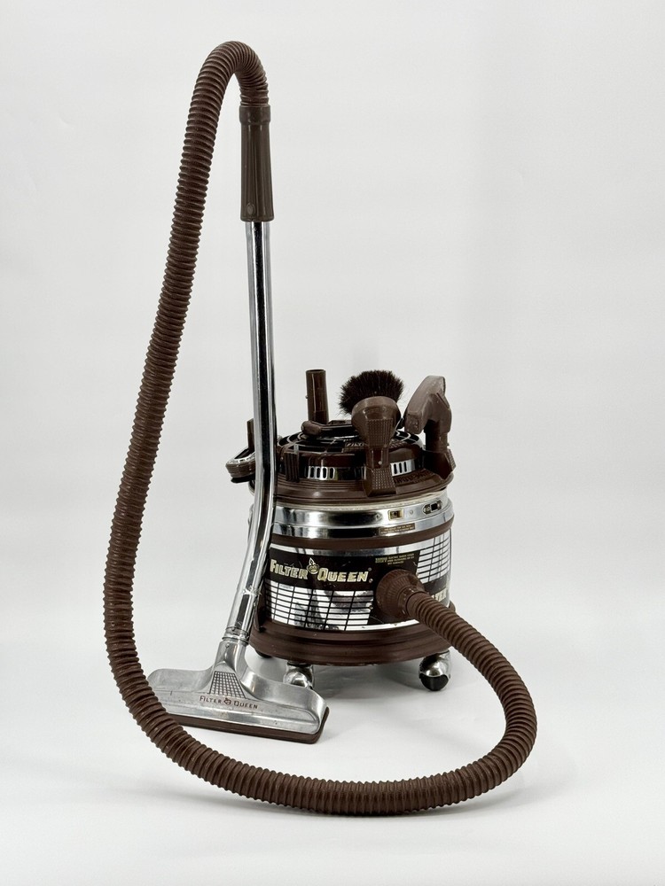 Vintage Filter Queen Canister Vacuum Cleaner Model D31X w/ Wheels & Tools - READ