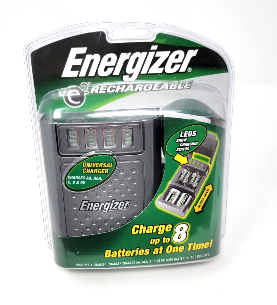 Energizer E2 Recharger Battery Charger Charges Up To 8 Batteries New Sealed