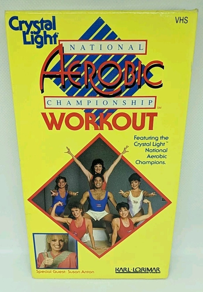 Crystal light NATIONAL AEROBIC CHAMPIONSHIP WORKOUT Susan Anton (VHS, 1986) OOP