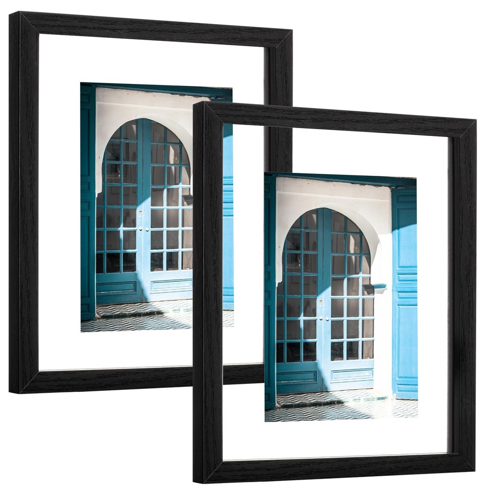 8x10 Floating Picture Frames Set of 2, Clear Double Glass Picture Frames for ...