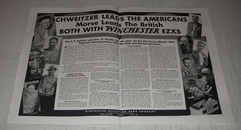 Vintage 1939 Winchester EZXS Ammo Ad by Wm. P. Schweitzer & Willis Kenyon