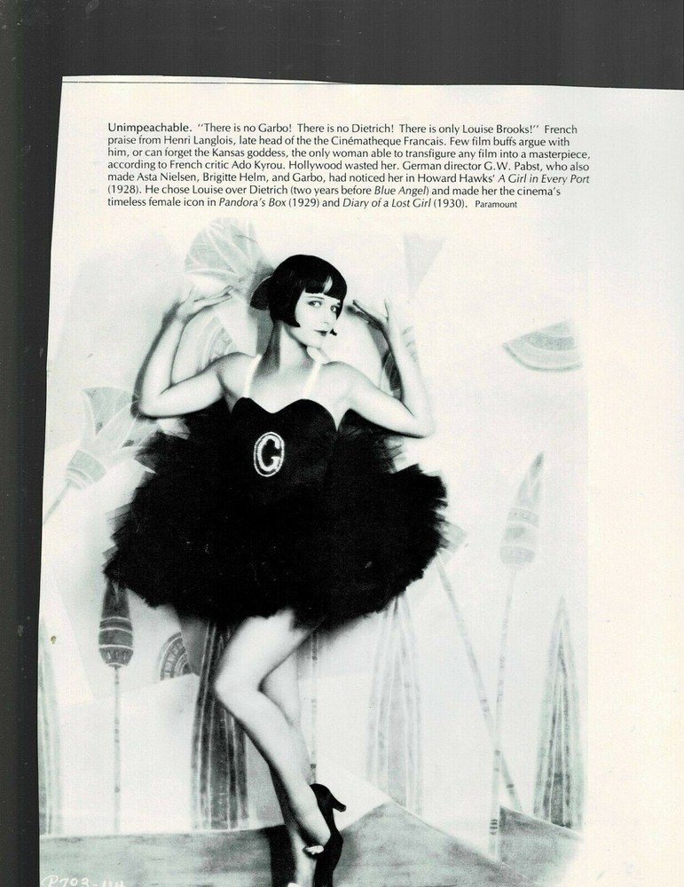 SUPER RARE 8X10 1930s ORIG MAGAZINE/BOOK PHOTO LOUISE BROOKS!!