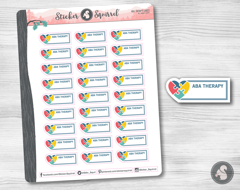ABA Therapy Planner Stickers - write on blank label calendar condren reminders-image