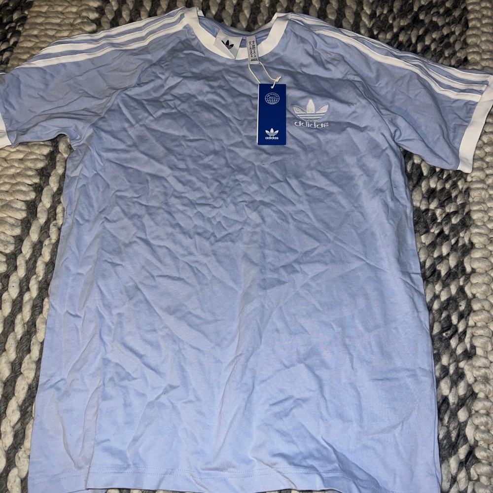 NWT Adidas Originals Blue Dawn 3 Stripes Tee Men Size M $35
