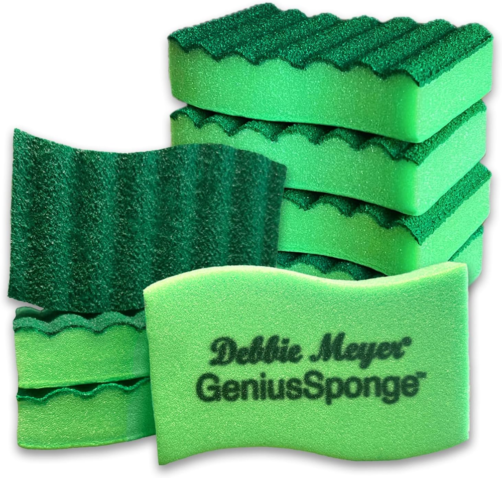 Geniussponges-8 Scrubber Sponges with Built-In Odor Blocking Properties