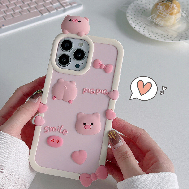Cober Funda For iphone 15 14 13 12 Pro Max XS Cover Piglet Telefono Protección