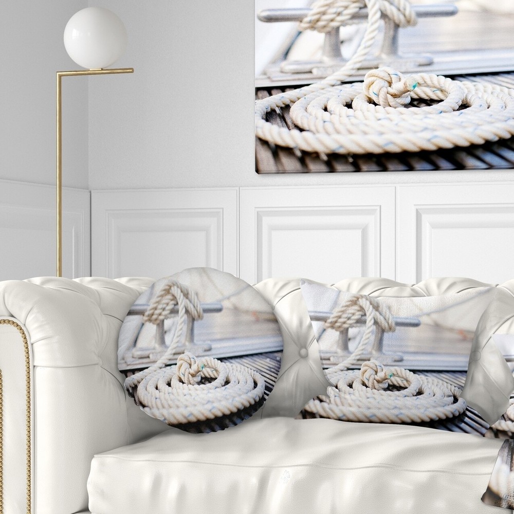 Designart 'White Nautical Mooring Rope' Modern Landscape