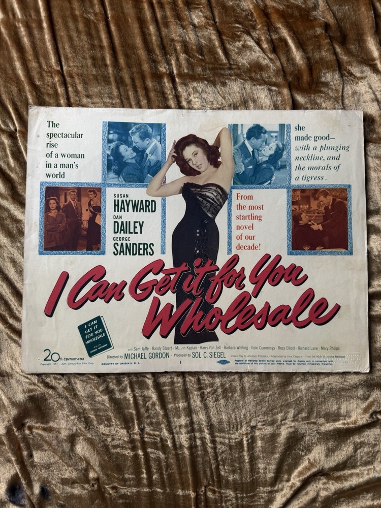 I Can Get It for You Wholesale Lobby Card 💋 Susan Hayward & George Sanders 1951