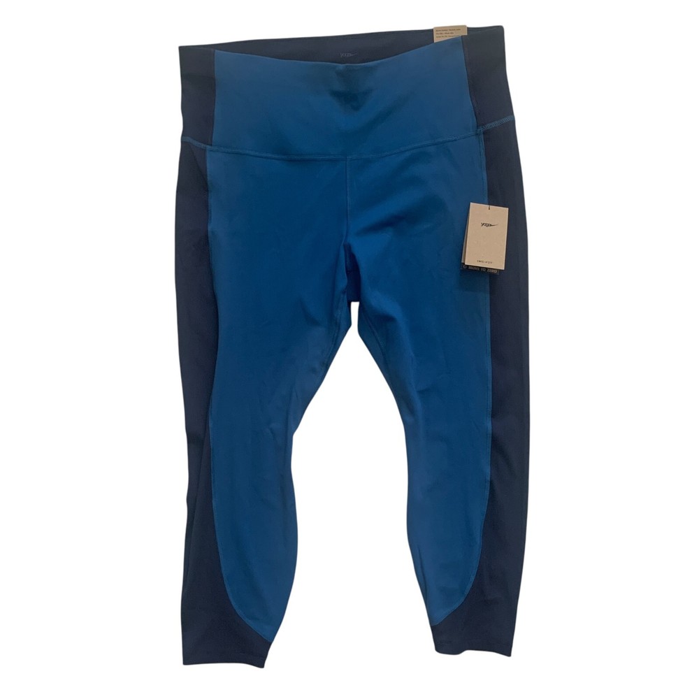 Nike Women's Size 2X Yoga Dri Fit High Rise 7/8 Ribbed Panels Tight Fit Leggings