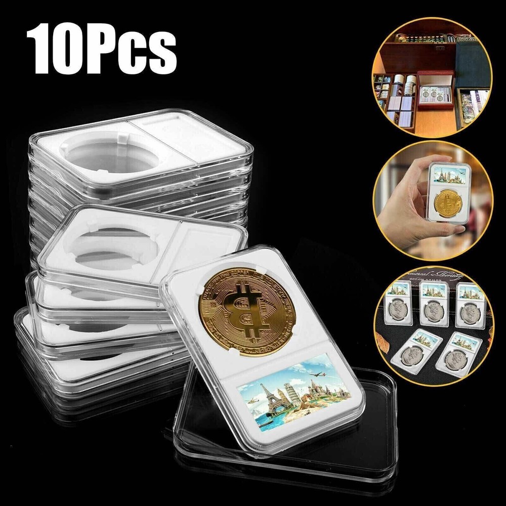 10-Pack 31mm Coin Display Stand Case for JFK Half Dollars