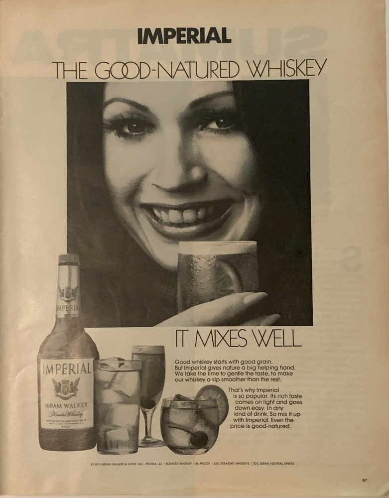 1971 Imperial Good-Natured Whiskey PRINT AD It Mixes Well VTG 1970s Hiram Walker
