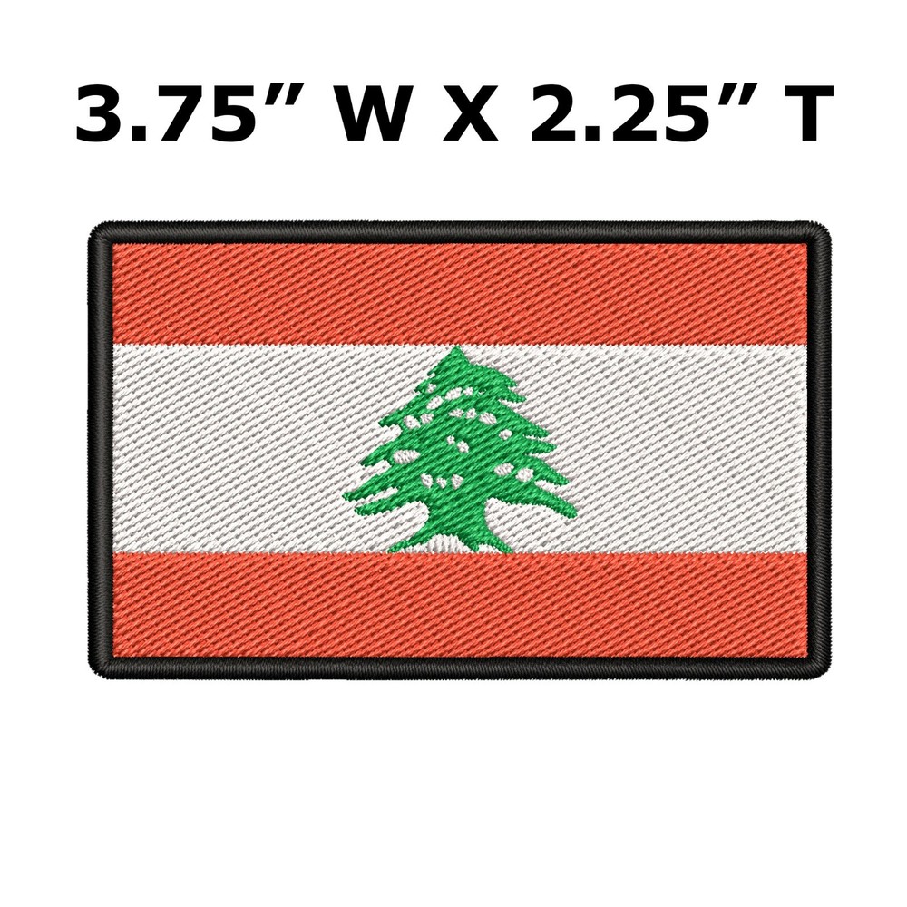 LEBANON FLAG embroidered iron-on PATCH LEBANESE EMBLEM MIDDLE EAST applique NEW