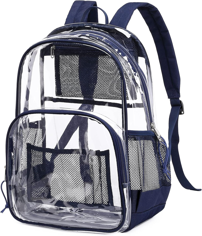 Large Clear PVC School Backpack See through Bookbag Heavy Duty Laptop Bag for Me