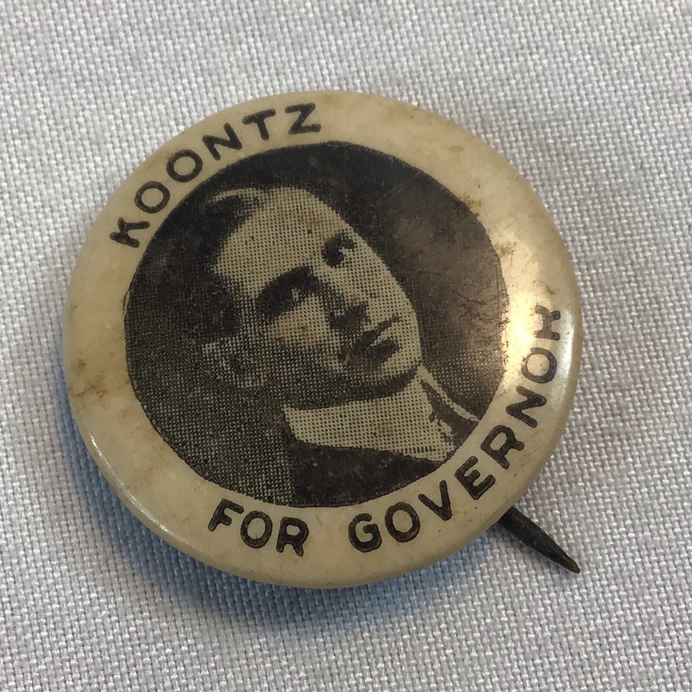 West Virginia Arthur Koontz For Governor Campaign Pin 1920
