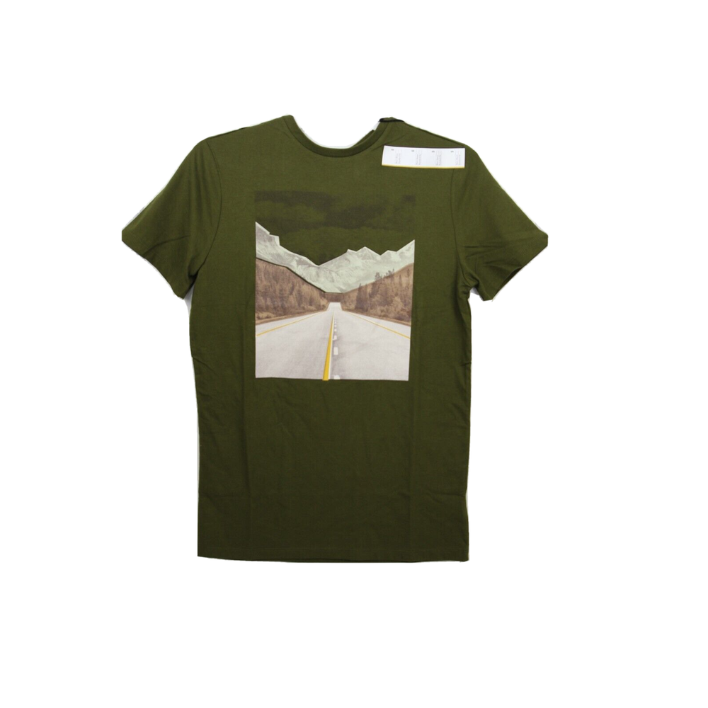 Men's Small Military Green Printed Short Sleeve Tee by Goodfellow & Co