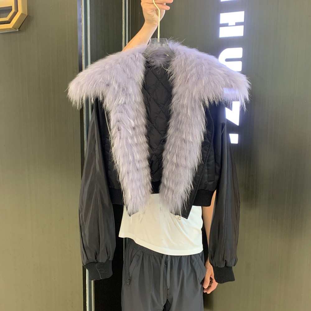 2024 New Real Fur Collar Coat Women's Young Style Short Goose Down Warm Jackets