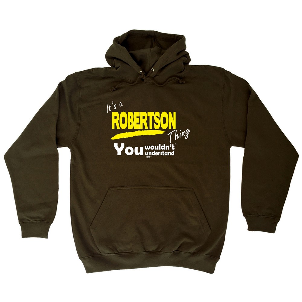 Robertson V1 Surname Hoodie - Fun Novelty Sweatshirt for Men and Women